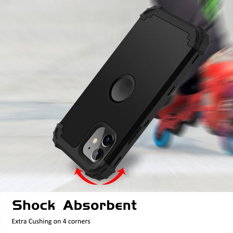 For iPhone 11 PC+ Silicone Three-piece Anti-drop Mobile Phone Protective Back Cover