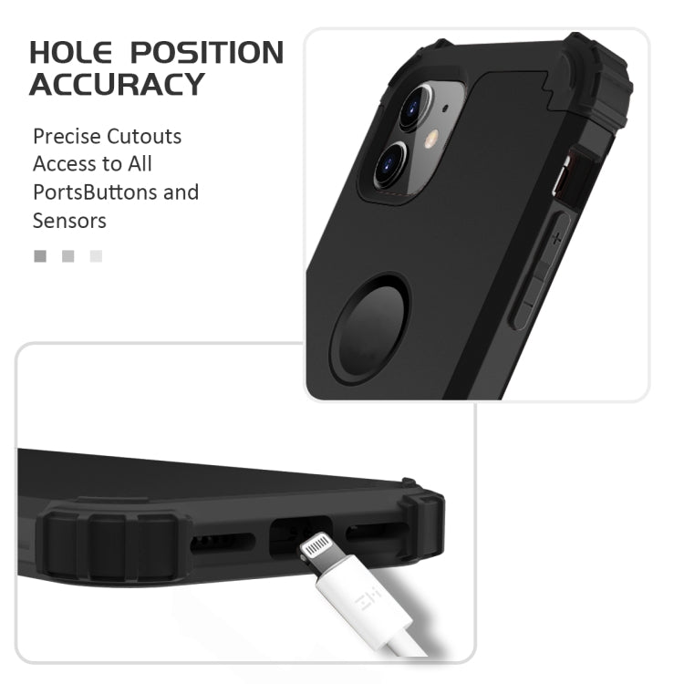 For iPhone 11 PC+ Silicone Three-piece Anti-drop Mobile Phone Protective Back Cover