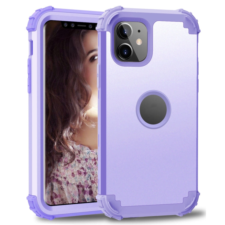 For iPhone 11 PC+ Silicone Three-piece Anti-drop Mobile Phone Protective Back Cover
