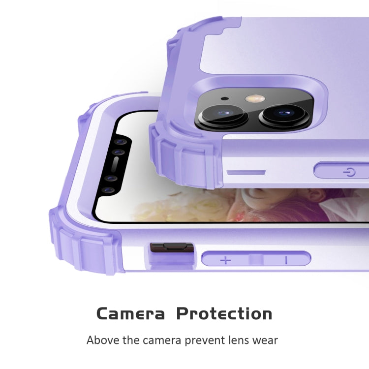 For iPhone 11 PC+ Silicone Three-piece Anti-drop Mobile Phone Protective Back Cover