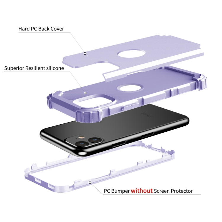 For iPhone 11 PC+ Silicone Three-piece Anti-drop Mobile Phone Protective Back Cover