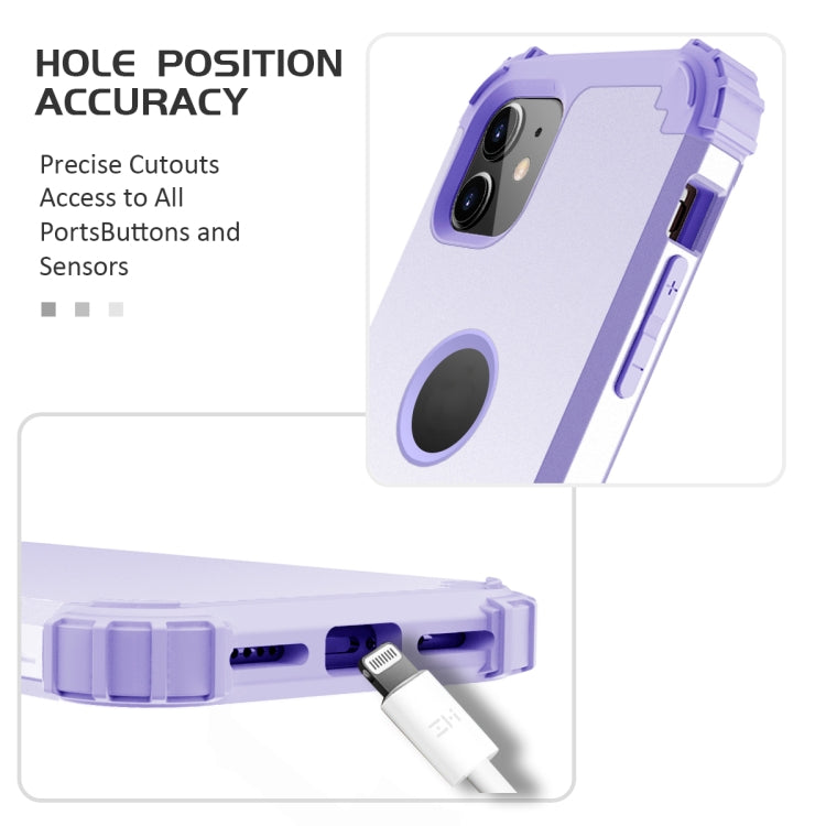 For iPhone 11 PC+ Silicone Three-piece Anti-drop Mobile Phone Protective Back Cover