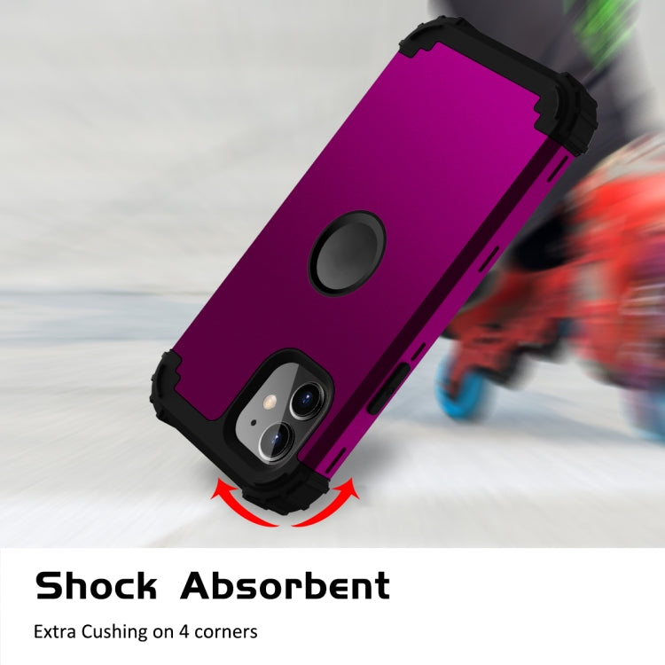 For iPhone 11 PC+ Silicone Three-piece Anti-drop Mobile Phone Protective Back Cover