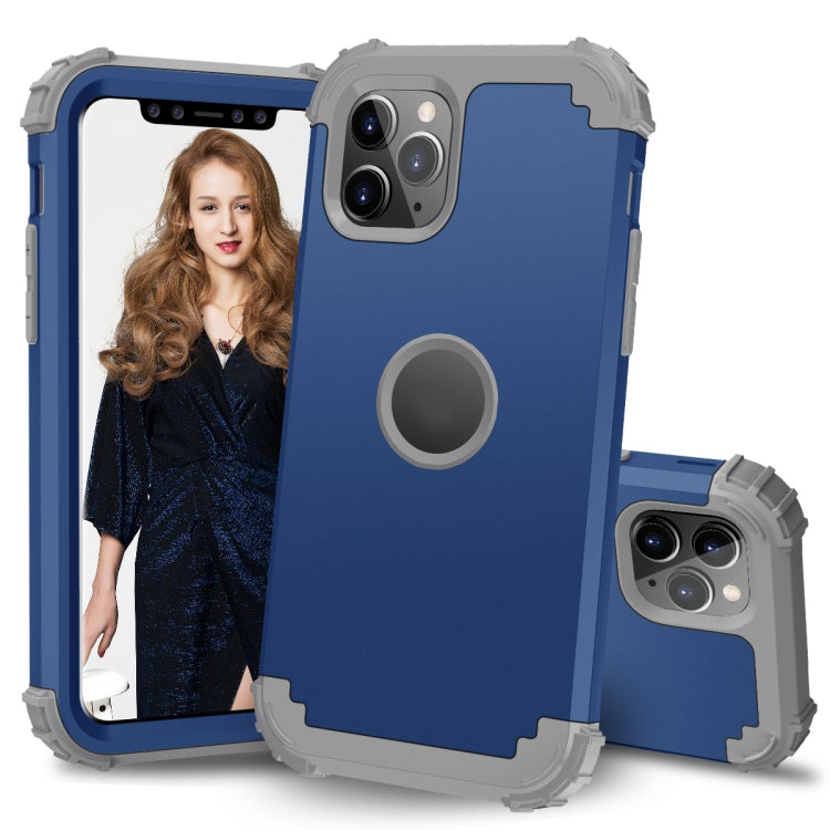 For iPhone 11 Pro Max PC+ Silicone Three-piece Anti-drop Mobile Phone Protective Back Cover