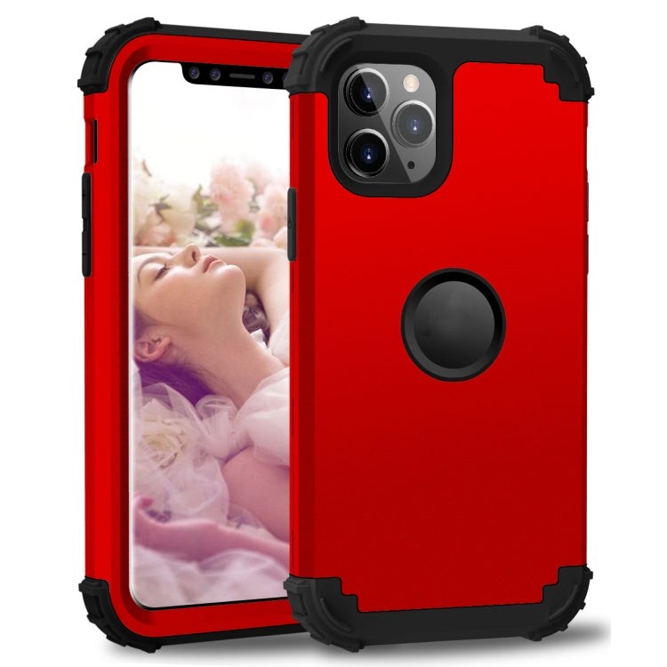 For iPhone 11 Pro Max PC+ Silicone Three-piece Anti-drop Mobile Phone Protective Back Cover