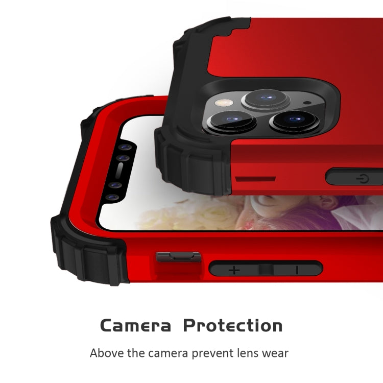 For iPhone 11 Pro Max PC+ Silicone Three-piece Anti-drop Mobile Phone Protective Back Cover