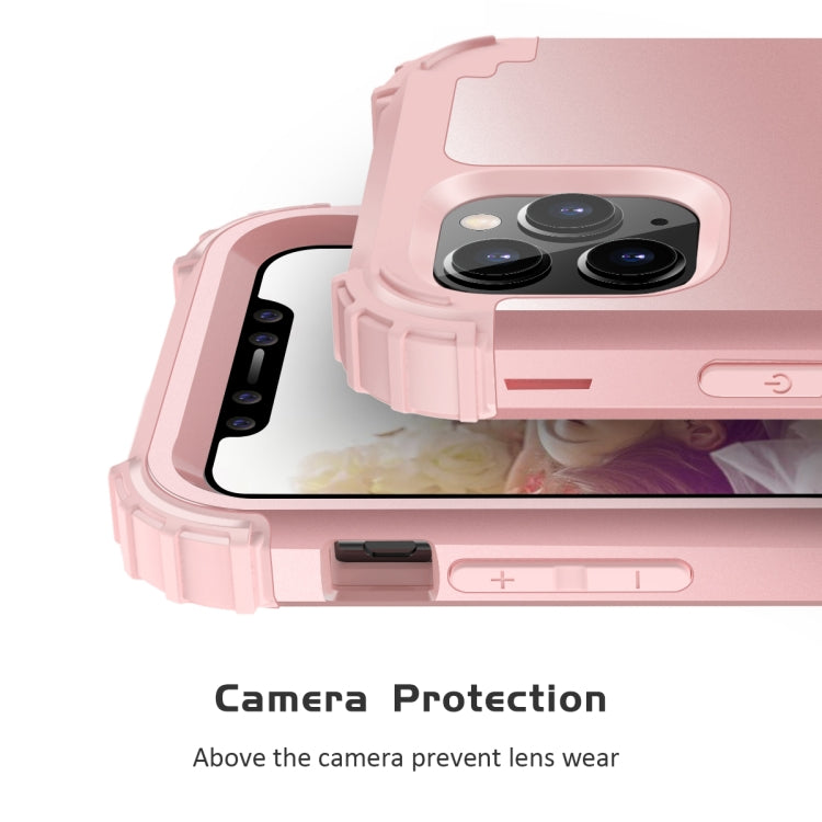 For iPhone 11 Pro Max PC+ Silicone Three-piece Anti-drop Mobile Phone Protective Back Cover