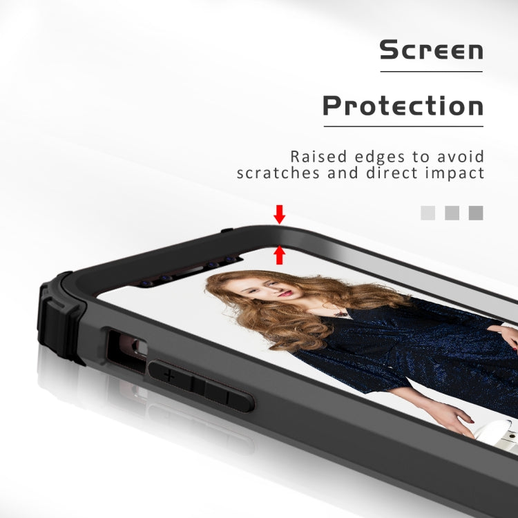 For iPhone 11 Pro Max PC+ Silicone Three-piece Anti-drop Mobile Phone Protective Back Cover