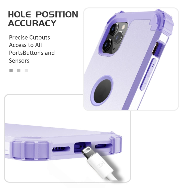 For iPhone 11 Pro Max PC+ Silicone Three-piece Anti-drop Mobile Phone Protective Back Cover