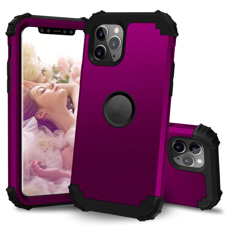 For iPhone 11 Pro Max PC+ Silicone Three-piece Anti-drop Mobile Phone Protective Back Cover