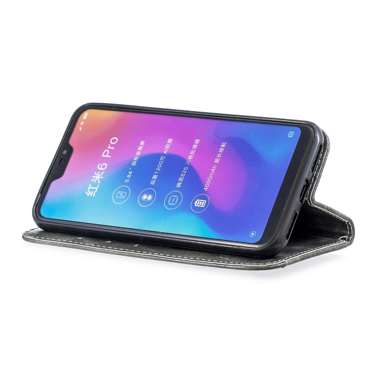 For Xiaomi Redmi 6 Pro Copper Buckle Nappa Texture Horizontal Flip Leather Case, with Holder & Card Slots & Wallet