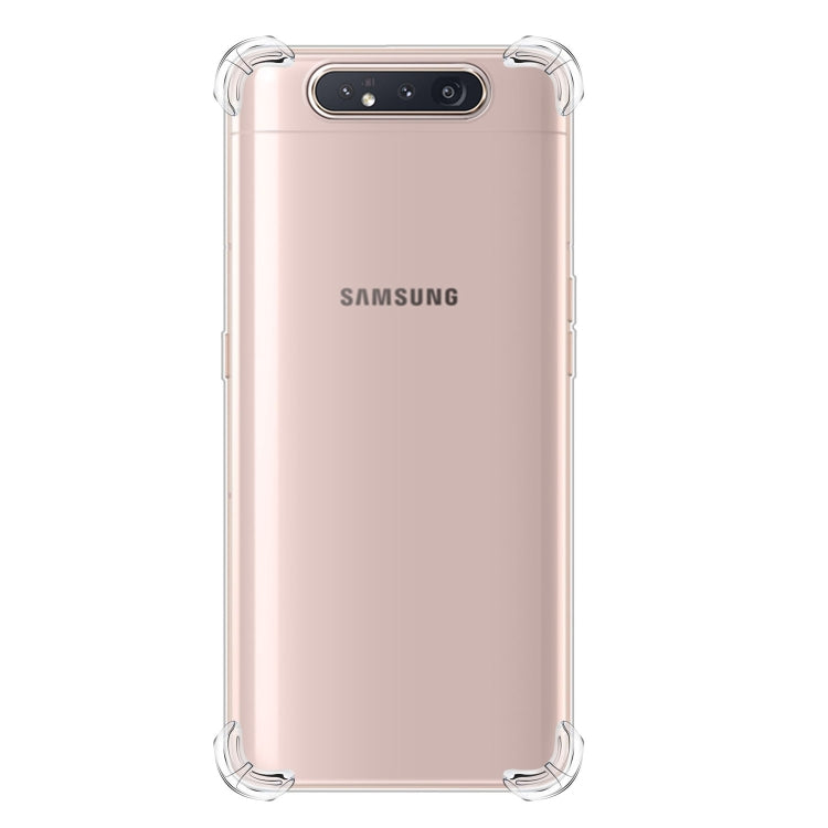 For Samsung Galaxy A80 / A90 Four-Corner Anti-Drop Ultra-Thin Transparent TPU Phone Case