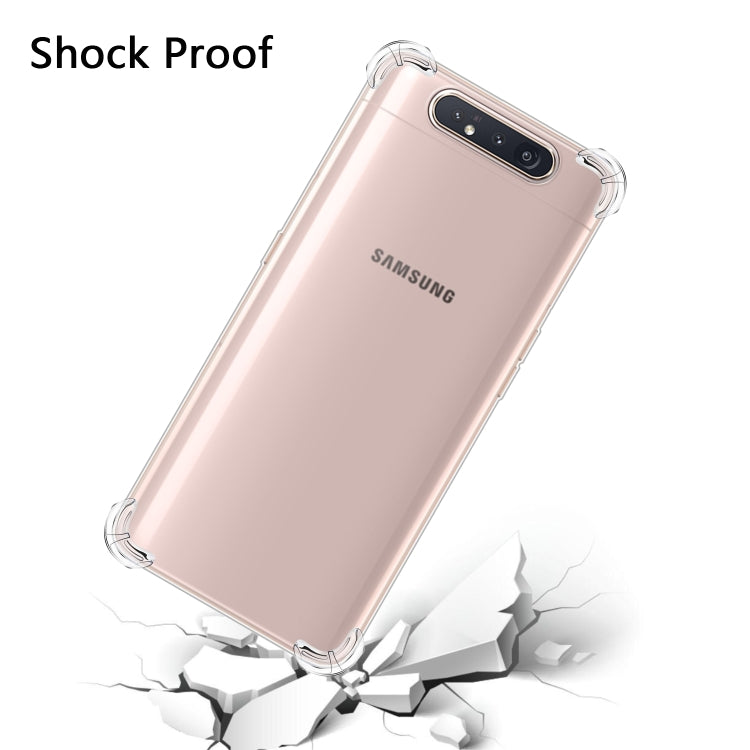 For Samsung Galaxy A80 / A90 Four-Corner Anti-Drop Ultra-Thin Transparent TPU Phone Case