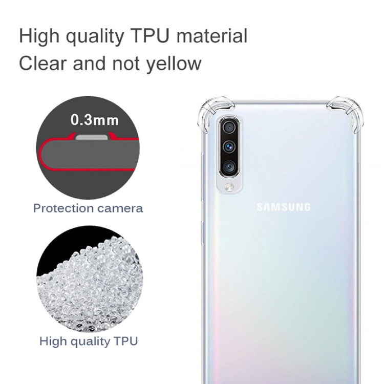 For Galaxy A50 Four-Corner Anti-Drop Ultra-Thin Transparent TPU Phone Case