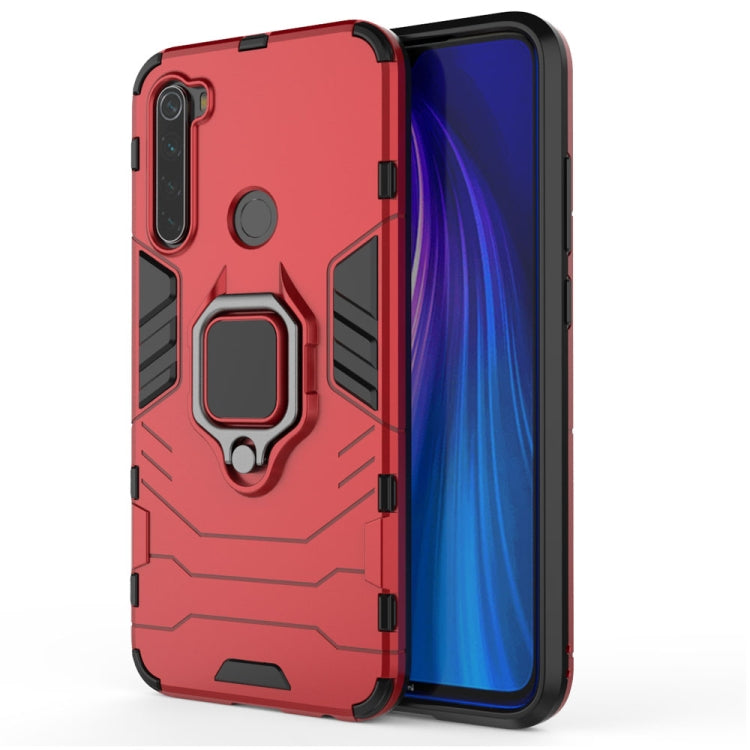 For Xiaomi Redmi Note8 PC + TPU Shockproof Protective Case with Magnetic Ring Holder