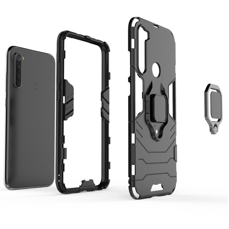 For Xiaomi Redmi Note8 PC + TPU Shockproof Protective Case with Magnetic Ring Holder