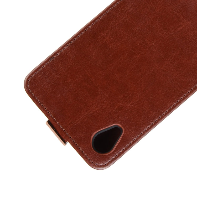 For Motorola Moto E6 Crazy Horse Vertical Flip Leather Protective Case