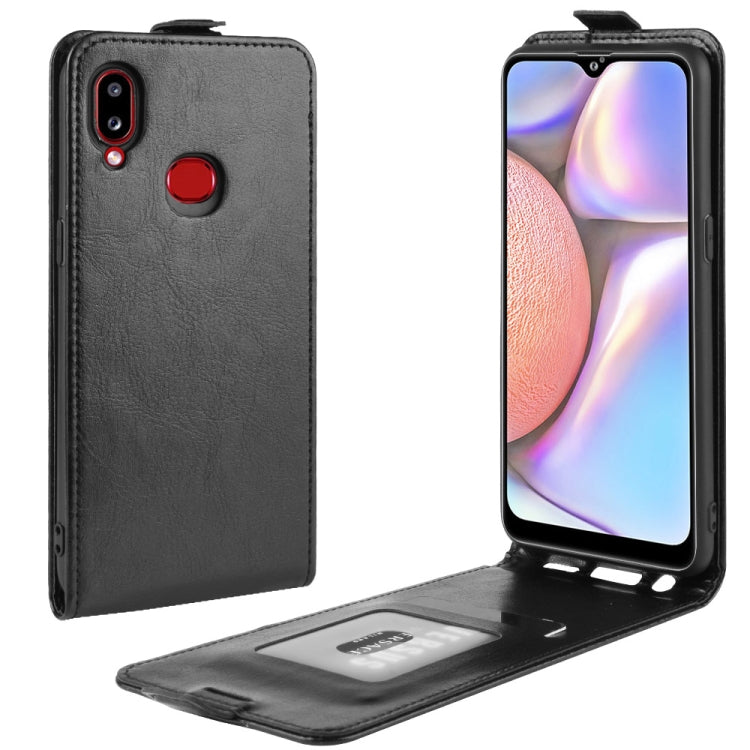 For Samsung Galaxy A10s / M10s Crazy Horse Vertical Flip Leather Protective Case with Card Slot