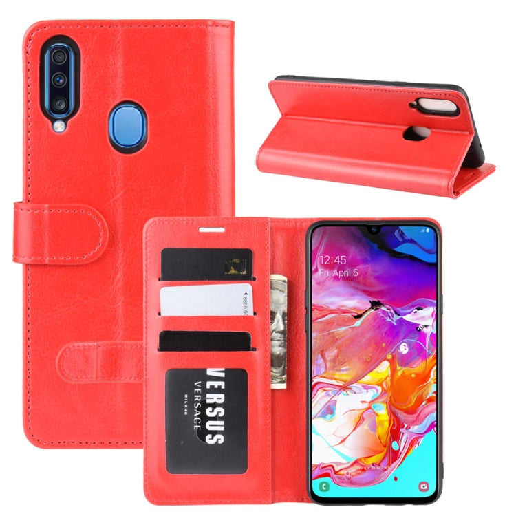 For Galaxy A20s R64 Texture Single Fold Horizontal Flip Leather Case with Holder & Card Slots & Wallet