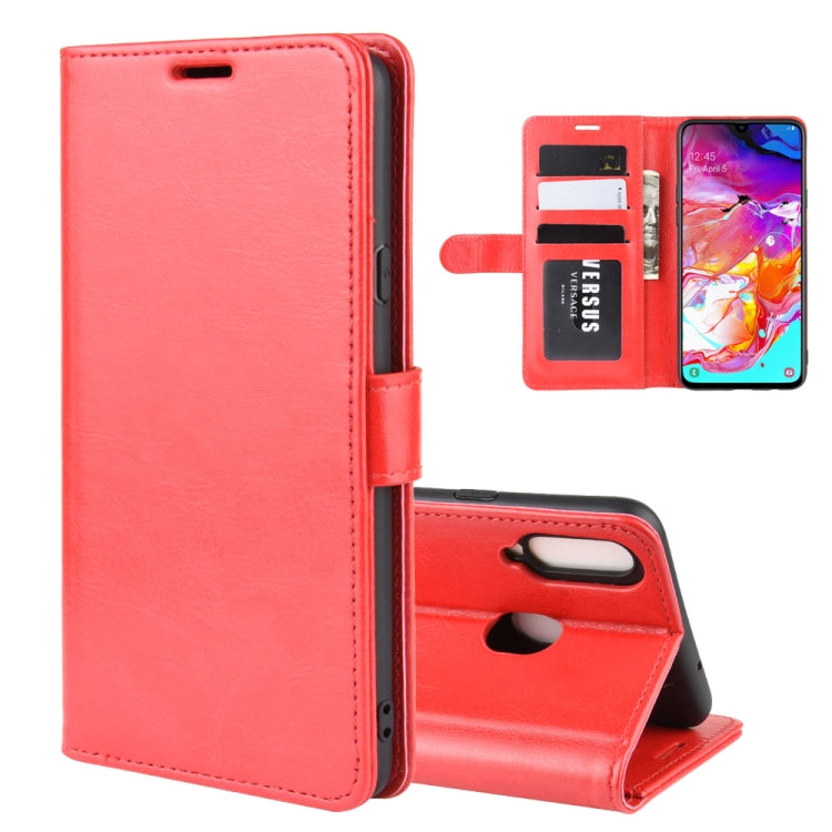 For Galaxy A20s R64 Texture Single Fold Horizontal Flip Leather Case with Holder & Card Slots & Wallet