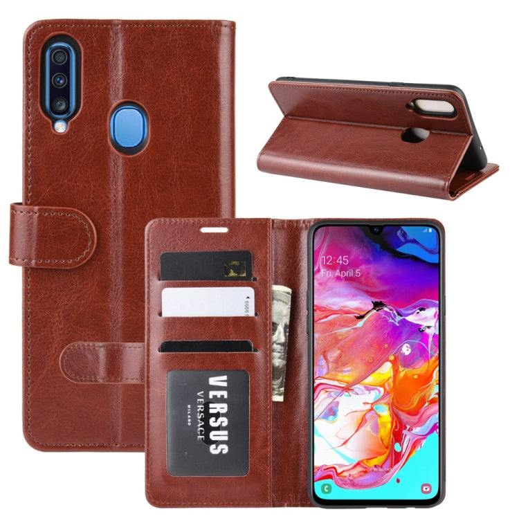 For Galaxy A20s R64 Texture Single Fold Horizontal Flip Leather Case with Holder & Card Slots & Wallet