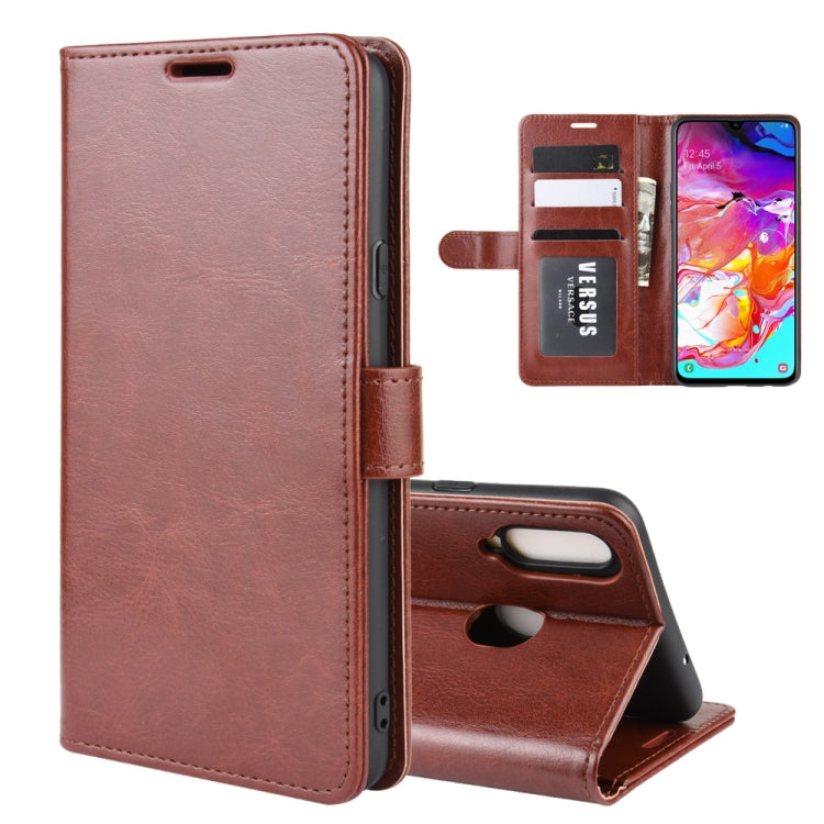 For Galaxy A20s R64 Texture Single Fold Horizontal Flip Leather Case with Holder & Card Slots & Wallet