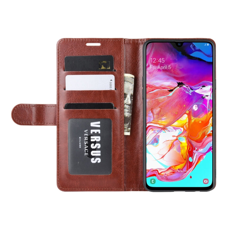 For Galaxy A20s R64 Texture Single Fold Horizontal Flip Leather Case with Holder & Card Slots & Wallet