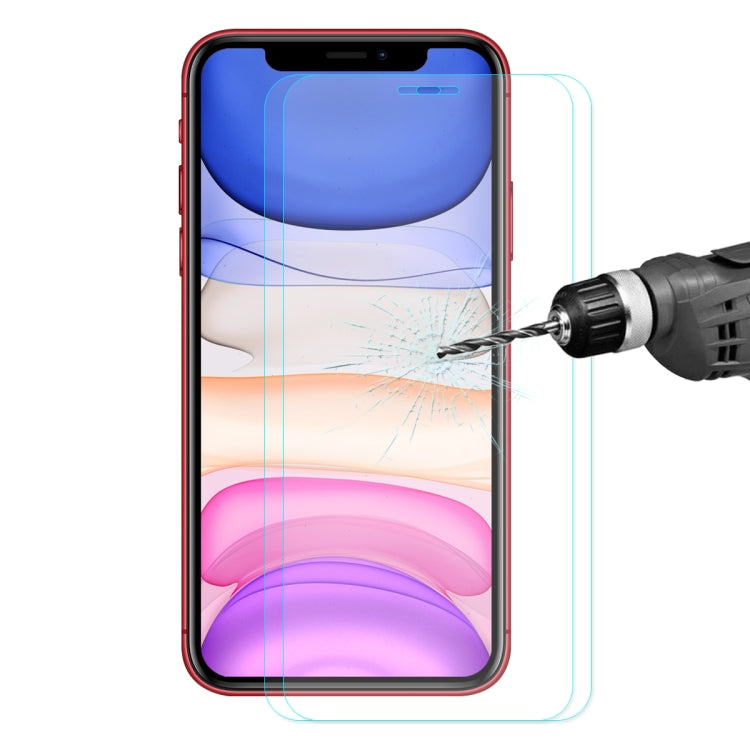For iPhone 11 / XR / XR 2pcs ENKAY Hat-prince 0.26mm 9H 2.5D Curved Edge Tempered Glass Film