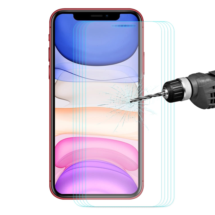 For iPhone 11 / XR / XR 5pcs ENKAY Hat-prince 0.26mm 9H 2.5D Curved Edge Tempered Glass Film