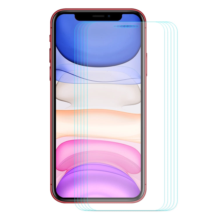 For iPhone 11 / XR / XR 5pcs ENKAY Hat-prince 0.26mm 9H 2.5D Curved Edge Tempered Glass Film
