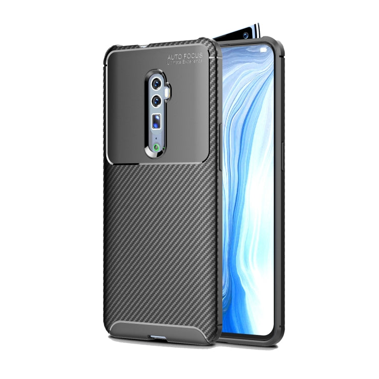 For OPPO Reno2 Carbon Fiber Texture Shockproof TPU Case