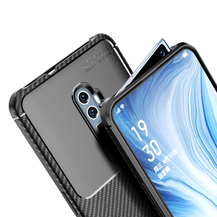 For OPPO Reno2 Carbon Fiber Texture Shockproof TPU Case