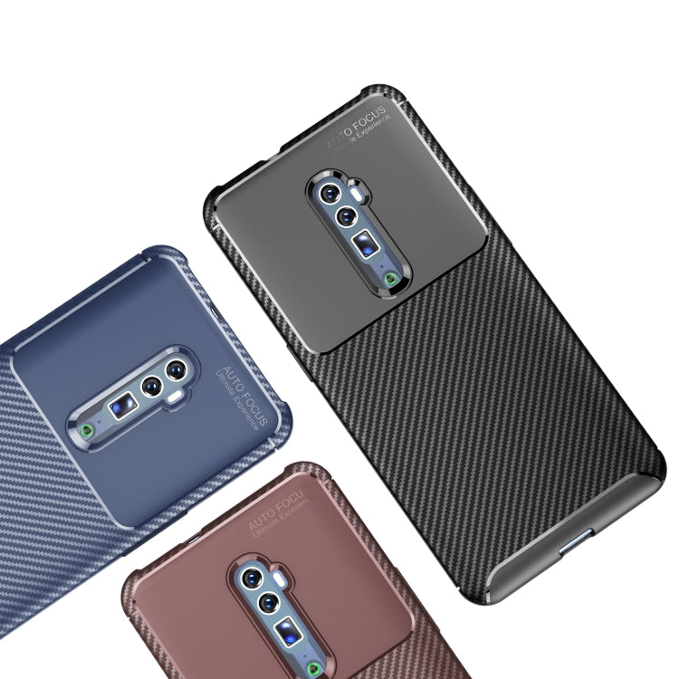 For OPPO Reno2 Carbon Fiber Texture Shockproof TPU Case