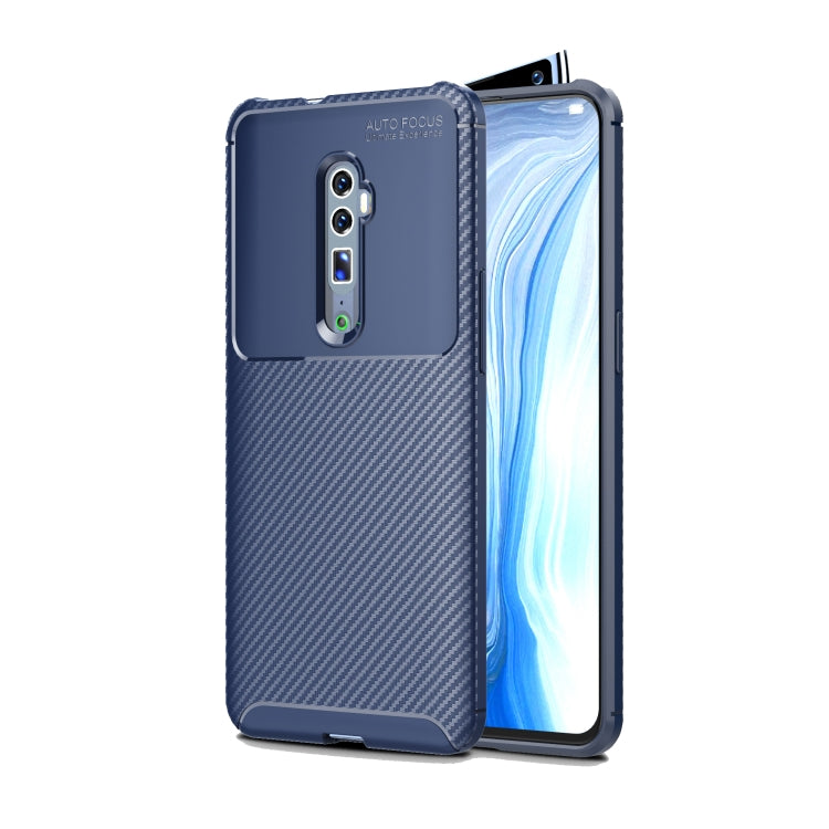 For OPPO Reno2 Carbon Fiber Texture Shockproof TPU Case