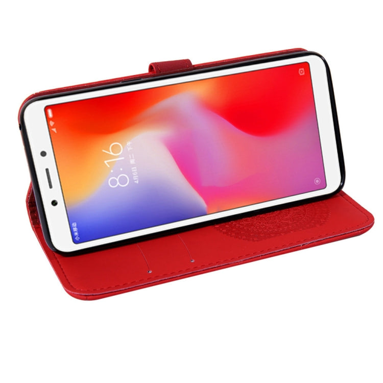 For  Xiaomi Redmi 6a Pressed Printing Sticking Drill Pattern Horizontal Flip PU Leather Case with Holder & Card Slots & Wallet & & Lanyard
