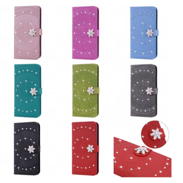 For  Xiaomi Redmi 6a Pressed Printing Sticking Drill Pattern Horizontal Flip PU Leather Case with Holder & Card Slots & Wallet & & Lanyard