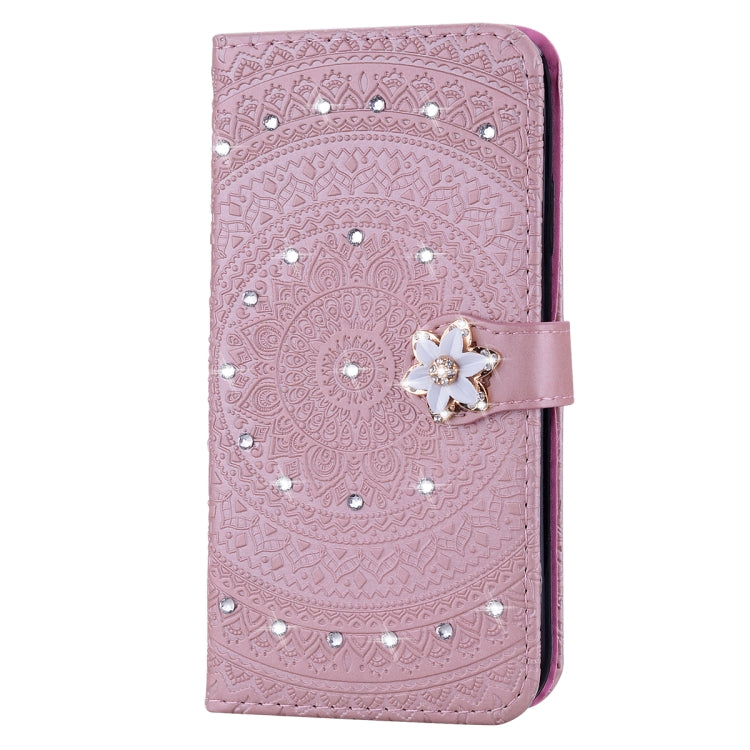 For  Xiaomi Redmi Note 6 Pro Pressed Printing Sticking Drill Pattern Horizontal Flip PU Leather Case with Holder & Card Slots & Wallet & & Lanyard