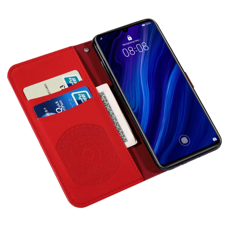 For Xiaomi Redmi Note 7 Pressed Printing Sticking Drill Pattern Horizontal Flip PU Leather Case with Holder & Card Slots & Wallet & & Lanyard