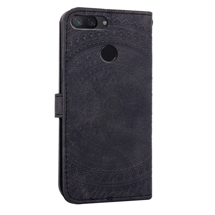 For Xiaomi 8 Lite Pressed Printing Sticking Drill Pattern Horizontal Flip PU Leather Case with Holder & Card Slots & Wallet & & Lanyard