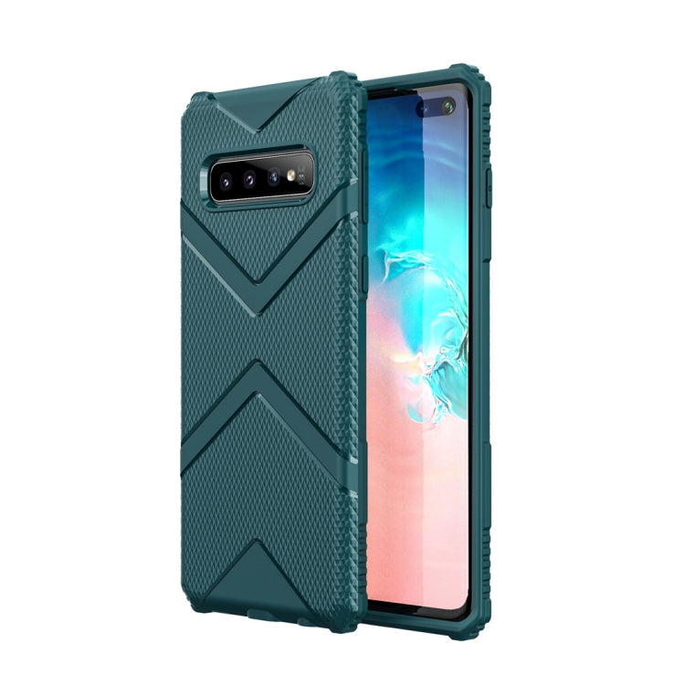 For Galaxy S10+ Diamond Shield TPU Drop Protection Case(Navy Blue)