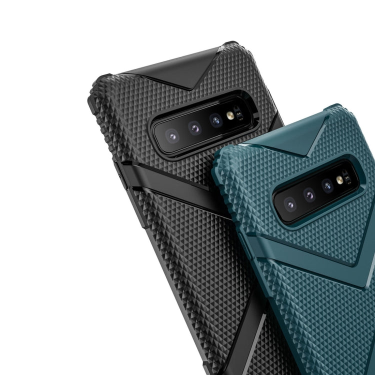 For Galaxy S10+ Diamond Shield TPU Drop Protection Case(Navy Blue)