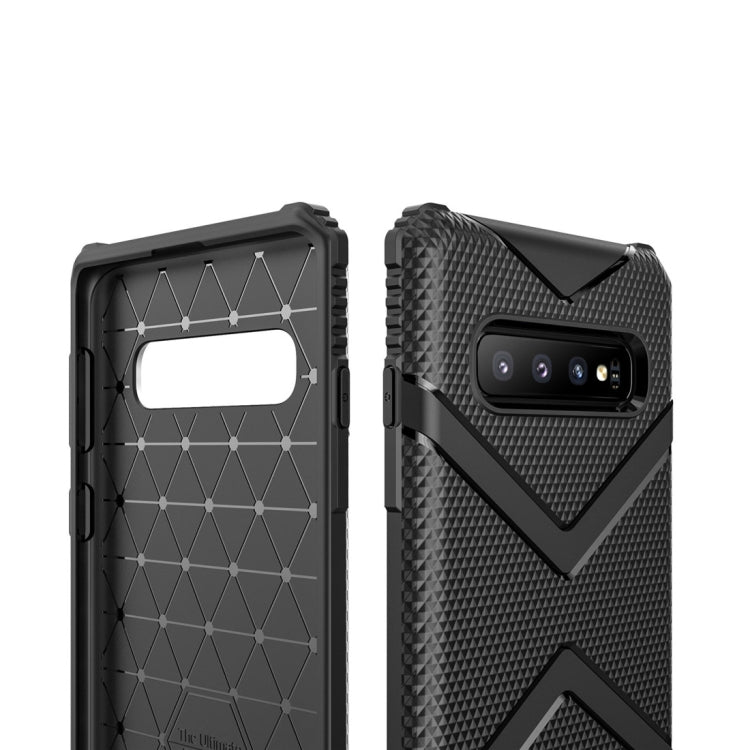 For Galaxy S10+ Diamond Shield TPU Drop Protection Case(Navy Blue)