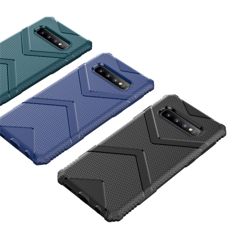 For Galaxy S10+ Diamond Shield TPU Drop Protection Case(Navy Blue)