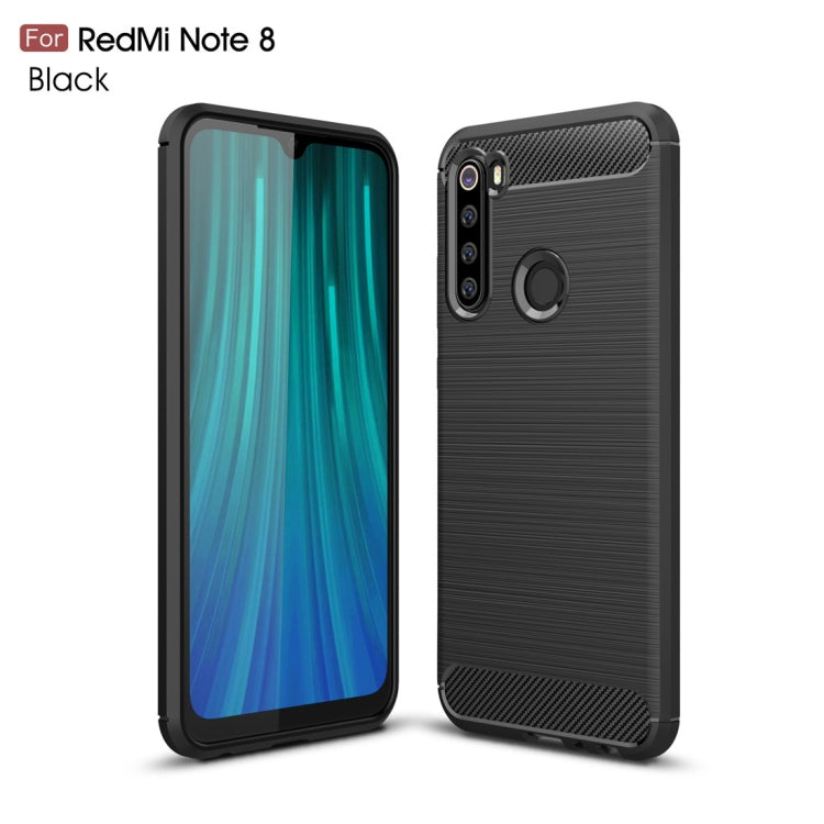 For Xiaomi Redmi Note 8 Brushed Texture Carbon Fiber TPU Case