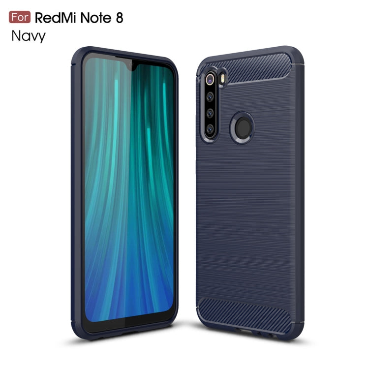 For Xiaomi Redmi Note 8 Brushed Texture Carbon Fiber TPU Case