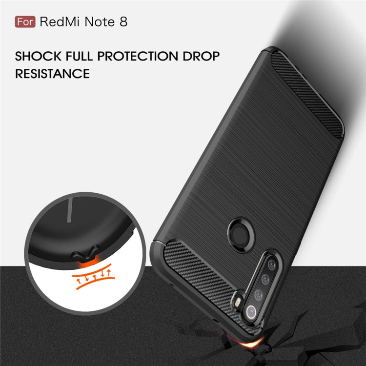 For Xiaomi Redmi Note 8 Brushed Texture Carbon Fiber TPU Case