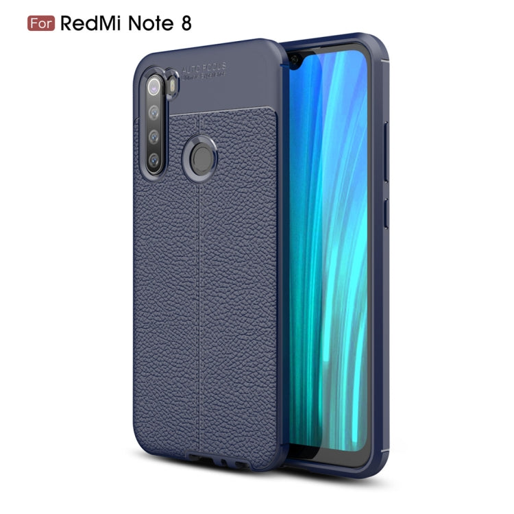 For Xiaomi Redmi Note 8  Litchi Texture TPU Shockproof Case(Navy Blue)