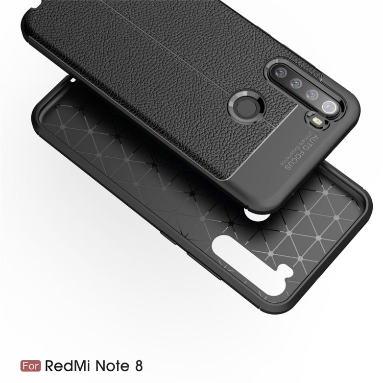 For Xiaomi Redmi Note 8  Litchi Texture TPU Shockproof Case(Navy Blue)