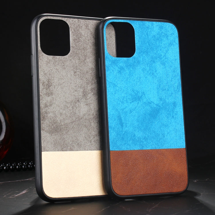 For iPhone 11 Pro Max Shockproof Color Matching Denim PC + PU + TPU Protective Case