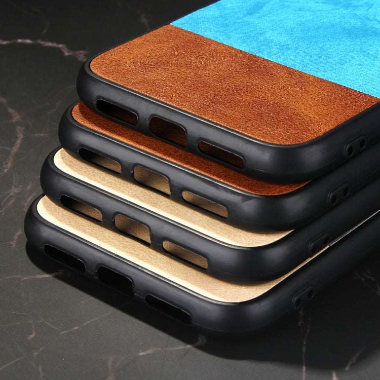 For iPhone 11 Pro Max Shockproof Color Matching Denim PC + PU + TPU Protective Case